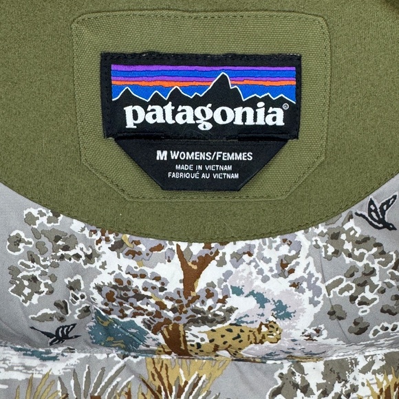 Patagonia Bivy Down Vest – Women’s M – Dark Olive w/ Printed Lining - Picture 2 of 3